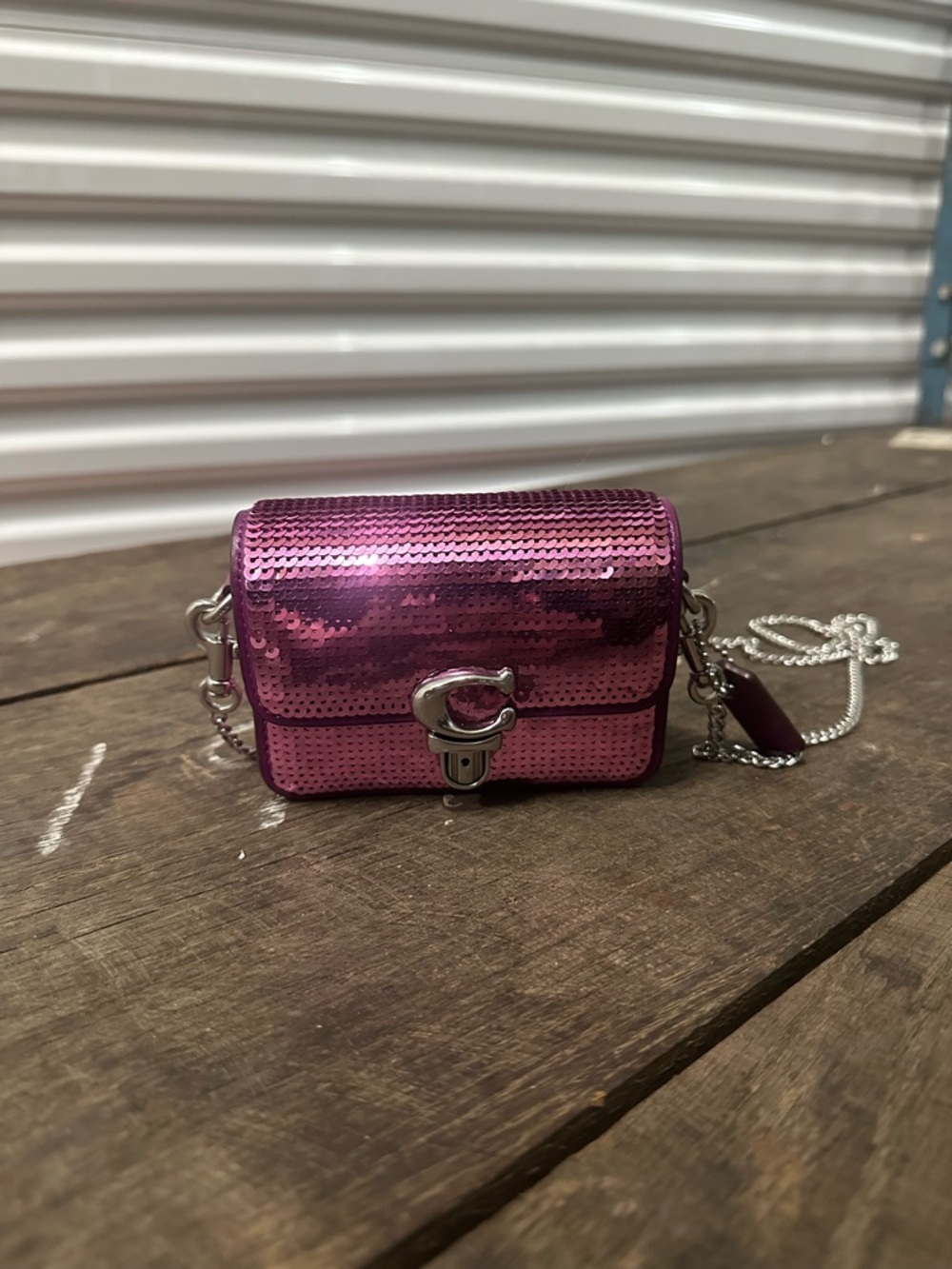Coach mini shoulder sequin Studio 12 pink crossbody‎ authentic